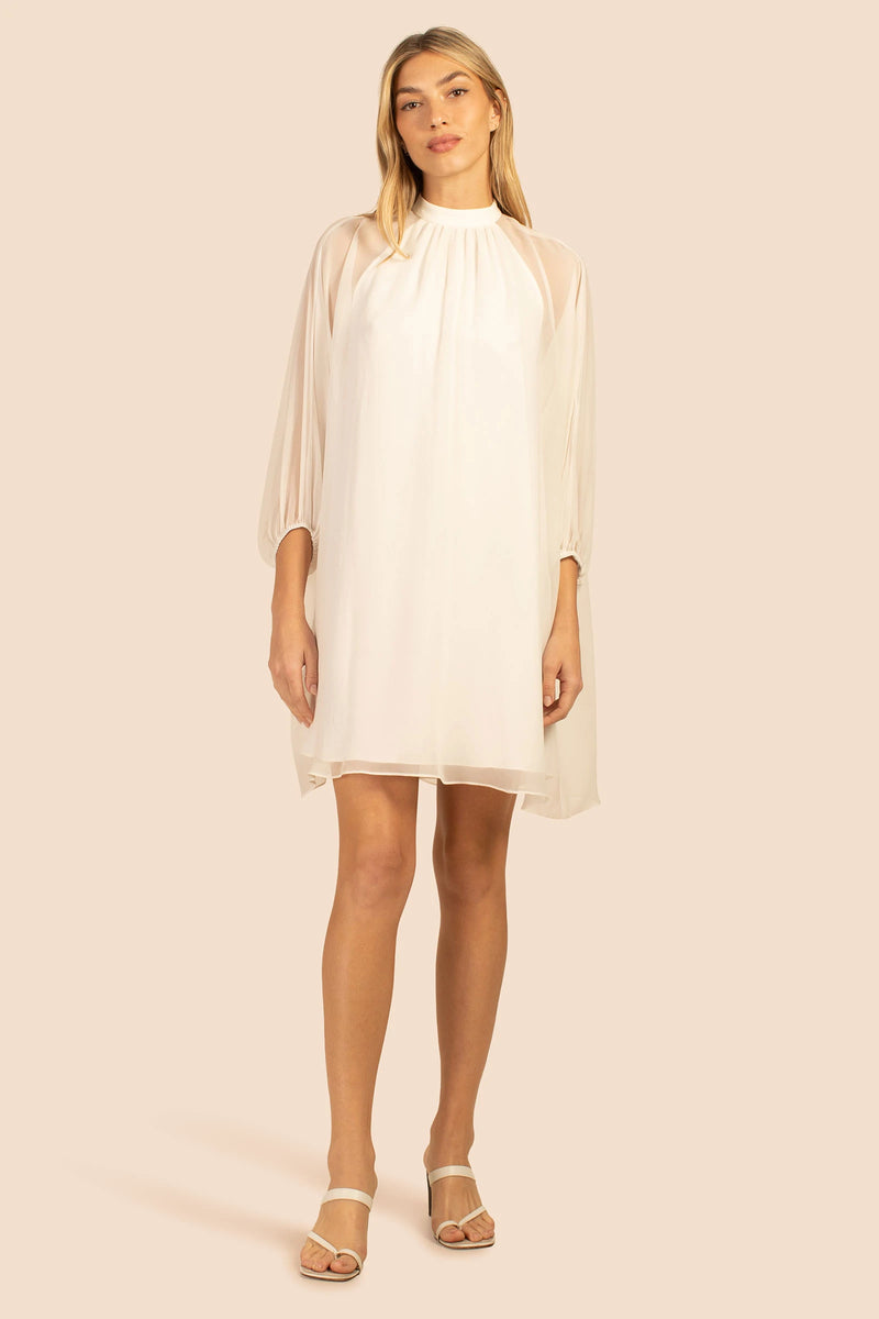 Sheer Sleeves White Rhyme Dress Skal Moon Boutique