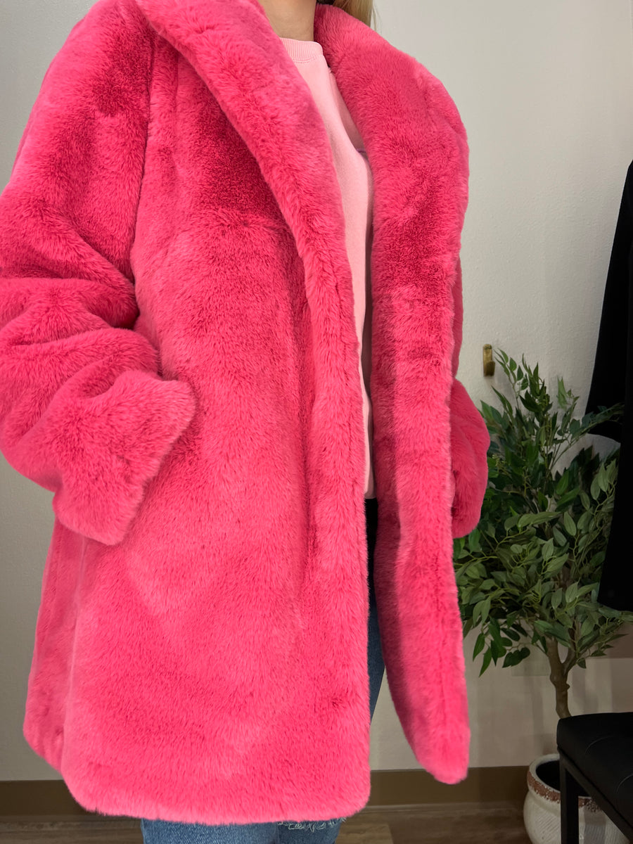 Hot Pink Faux Fur Le Mink Jacket Women Fabulous-Furs
