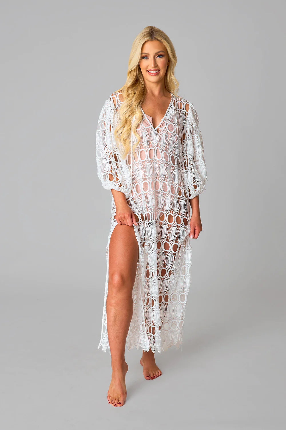white eyelet maxi dress BuddyLove | Pamela Eyelet Maxi Dress