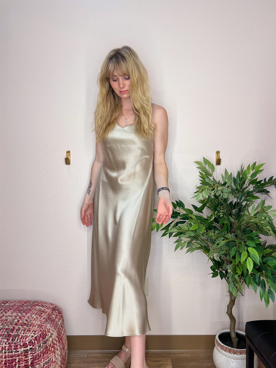 Champagne Slip Dress M