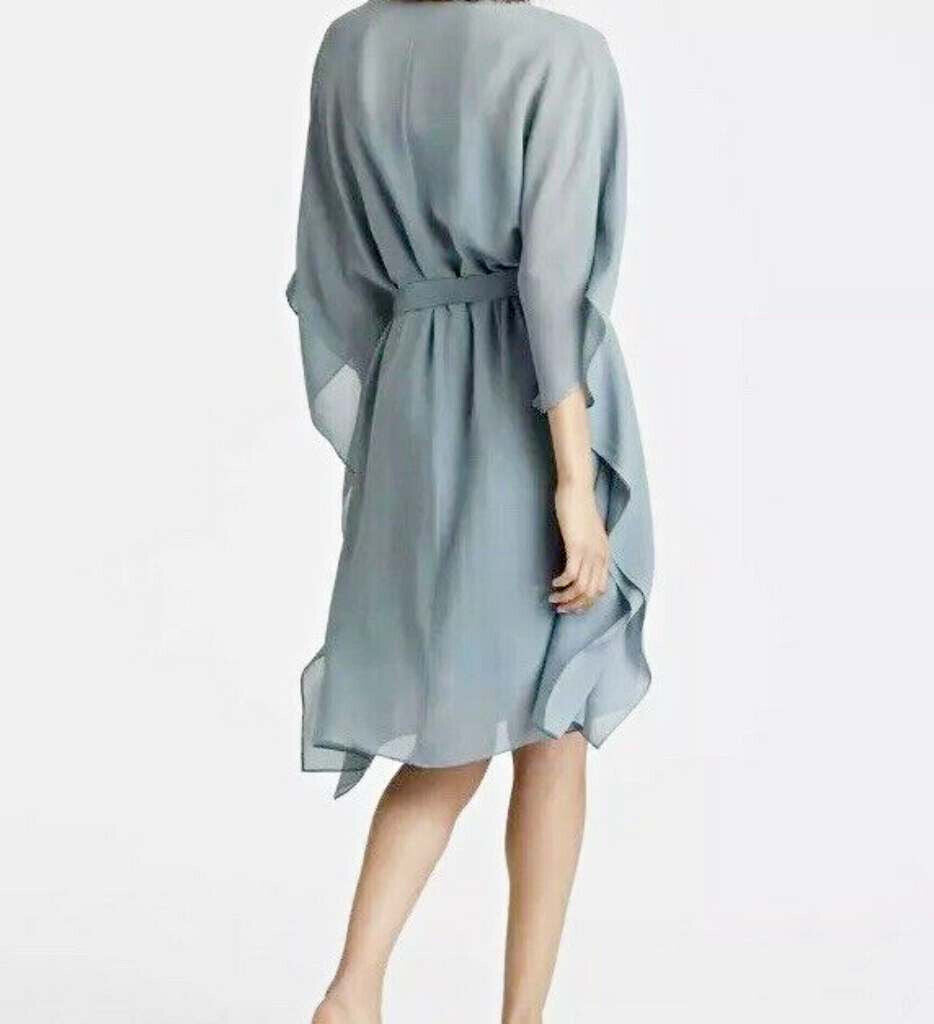 Eileen Fisher Womens Silk V-Neck Caftan Dress Blue M Eileen Fisher Womens Silk V-Neck Caftan Dress Blue M
