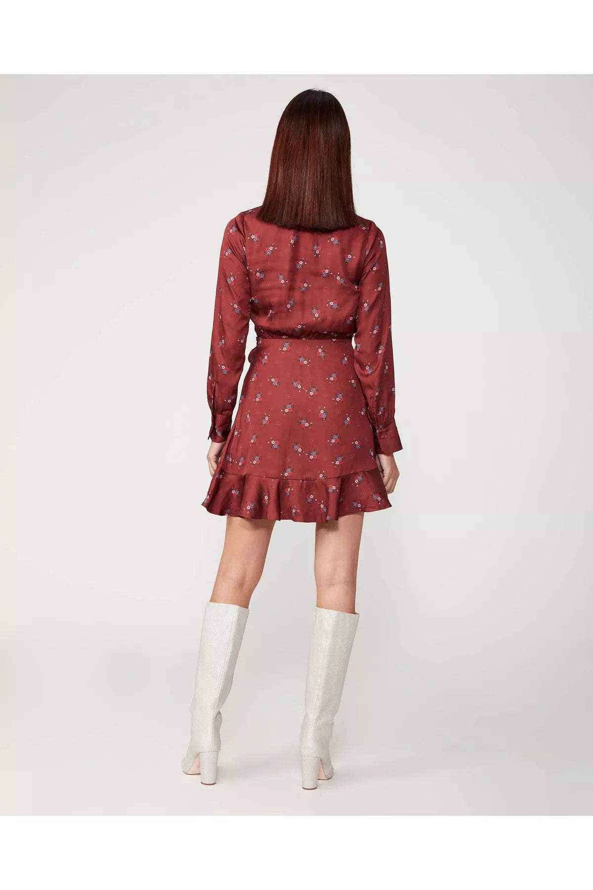 Parisa Long Sleeve Minidress in Velvet Red Multi Parisa Long Sleeve Minidress in Velvet Red Multi