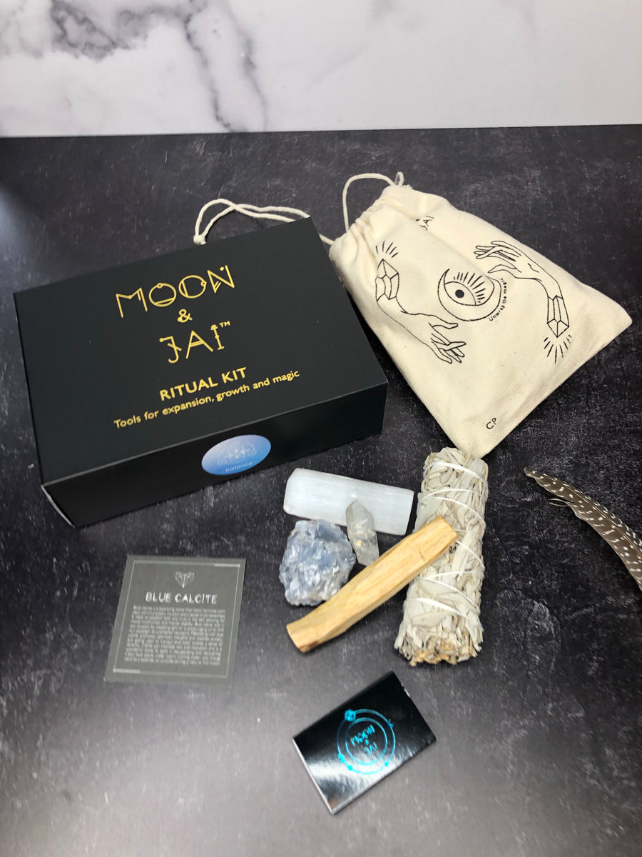 BALANCE ritual kit with blue calcite – Skal Moon Boutique