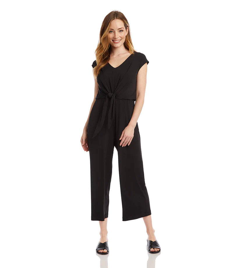 Black Tie Front Jumpsuit Sleeveless