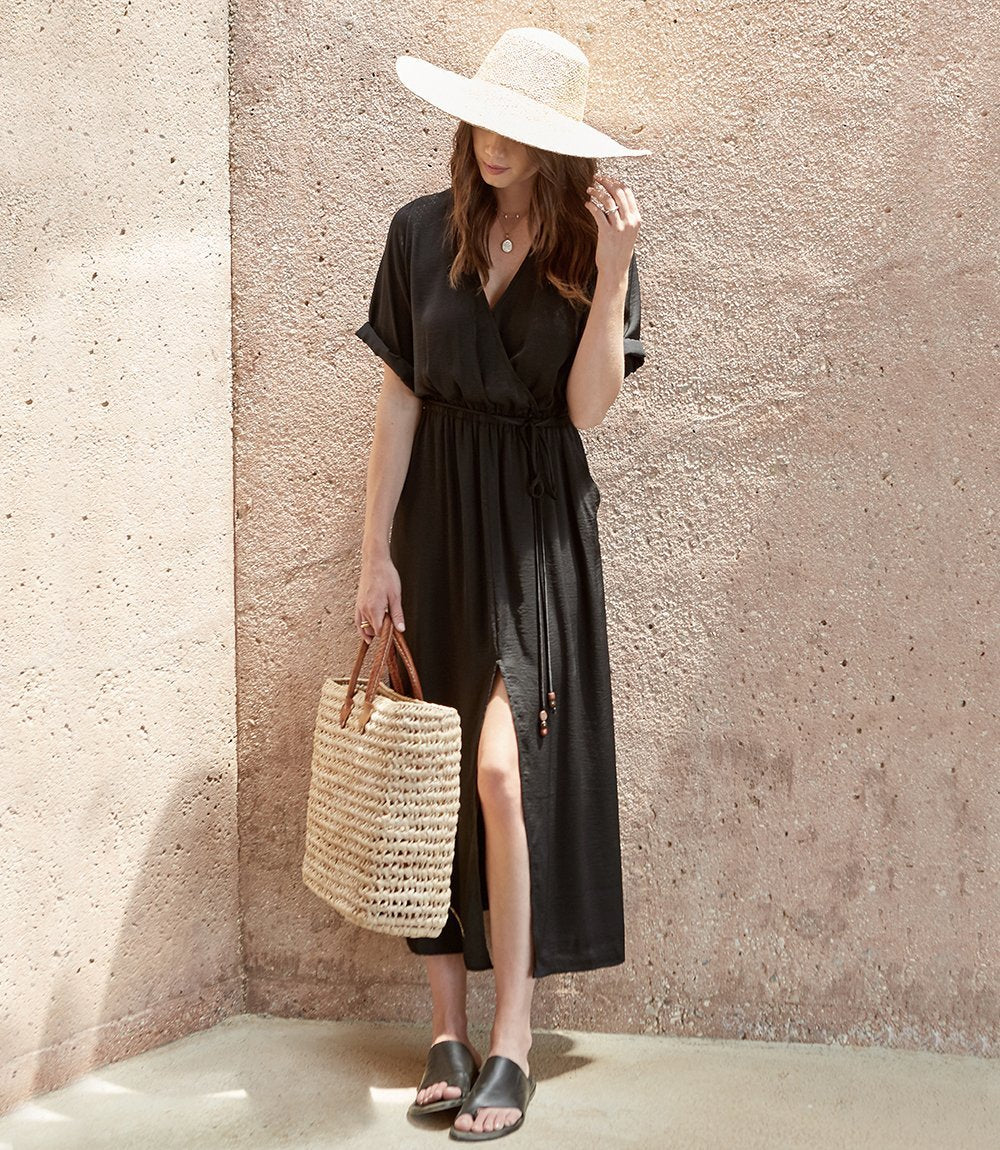 Karen Kane Cuffed Sleeve Dress, S, Black