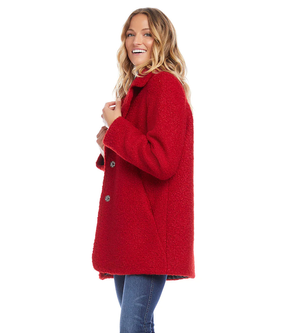 Red Boucle Coat Skal Moon Boutique