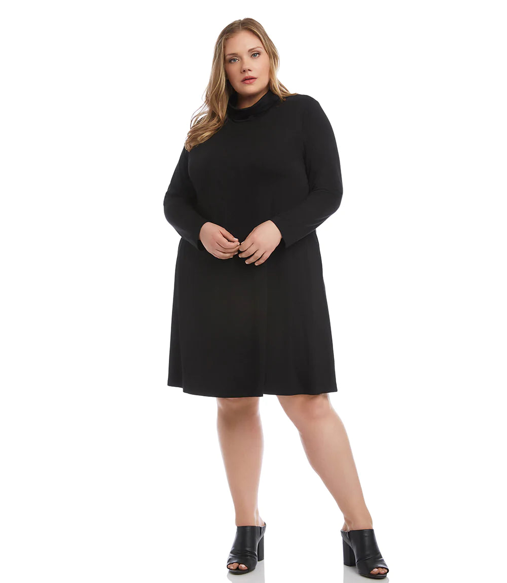 Karen Kane Plus Size Quinn Turtleneck Dress, 2X, Black Karen Kane Plus Size Quinn Turtleneck Dress, 2X, Black